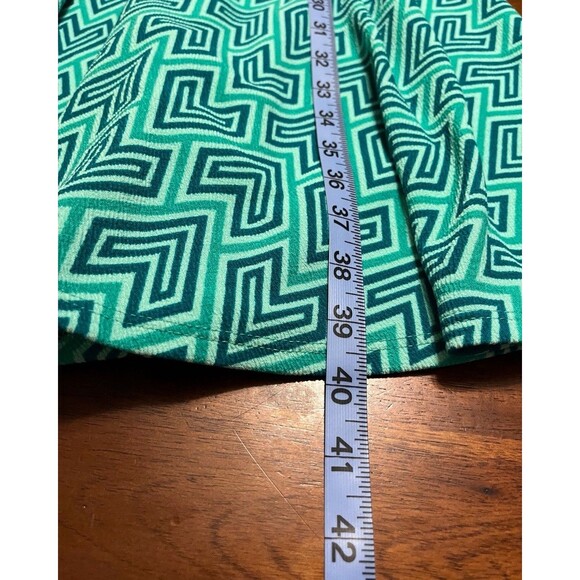 LuLaRoe Nicole Dress Teal Turquoise Geometric Print Sz M Excellent Condition - Picture 4 of 8